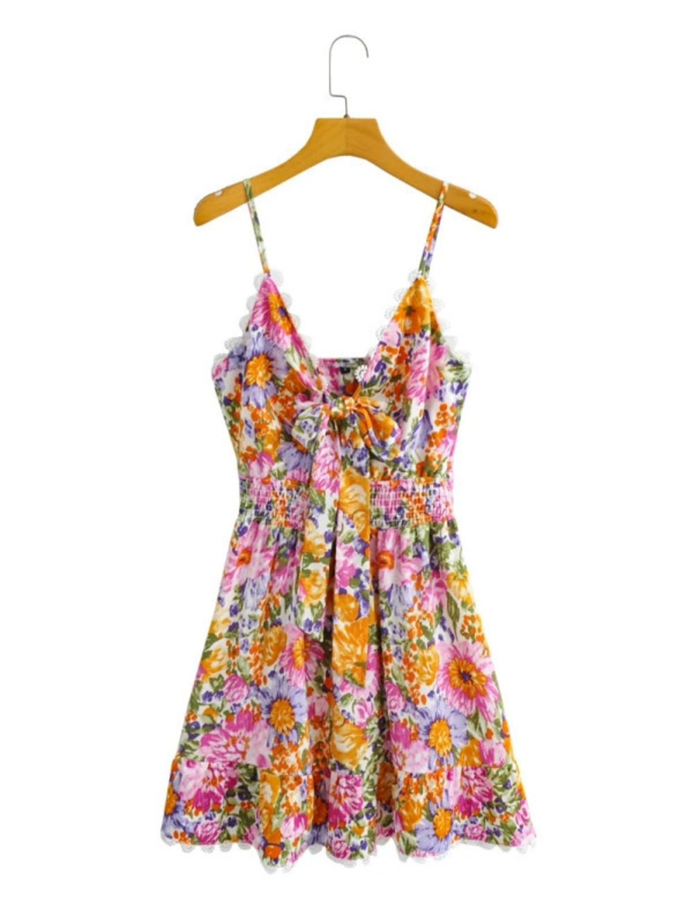 ZARA Summer Front Knot Print Dress
